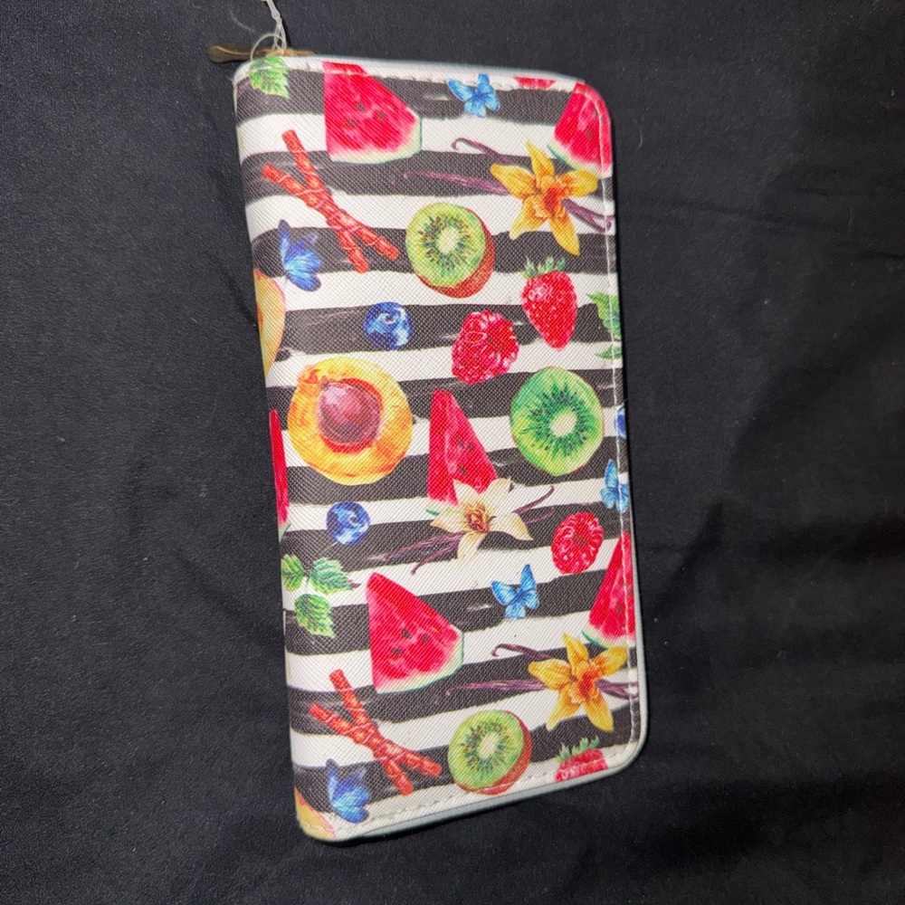 Colorful Fruit and Stripe Wallet